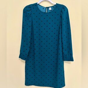 Old Navy XS dress, teal with black polka dots